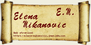 Elena Mikanović vizit kartica
